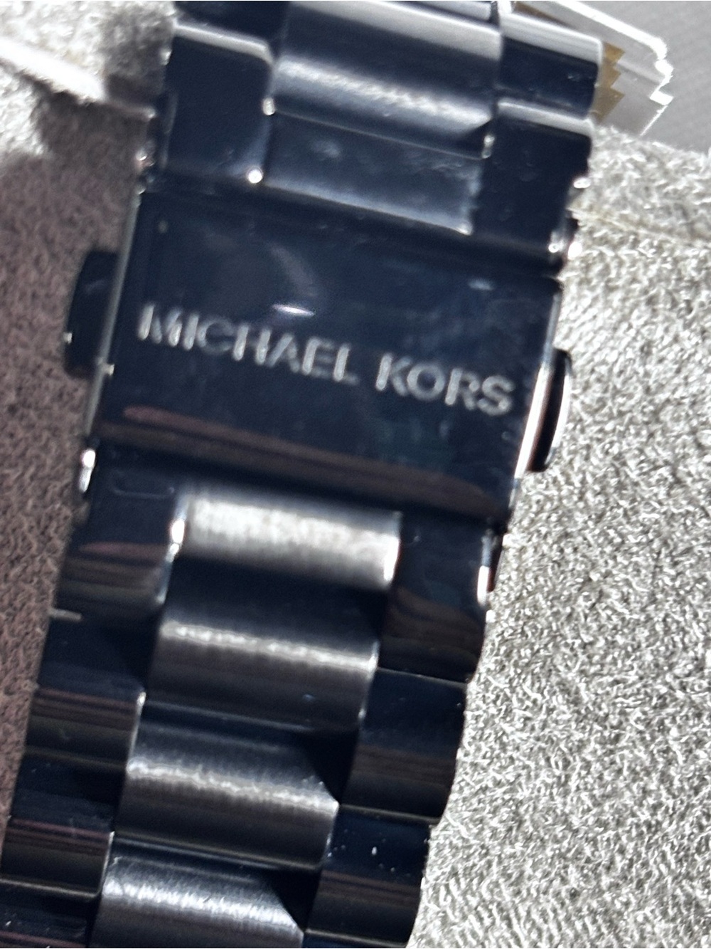 Michael Kors Black Crystal-Accent Women's Stainless Steel Watch - Picture 6 of 7